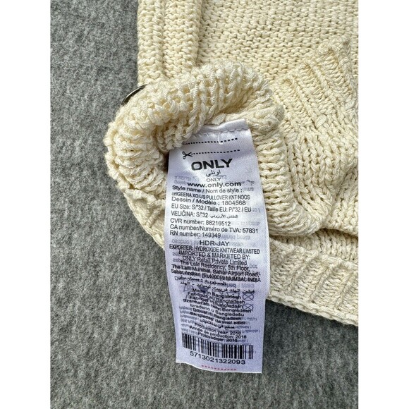 Only Womens Tunic Sweater Sz S Weave Beige Bone Sweater Tunic, VNeck, Medium - Picture 5 of 7